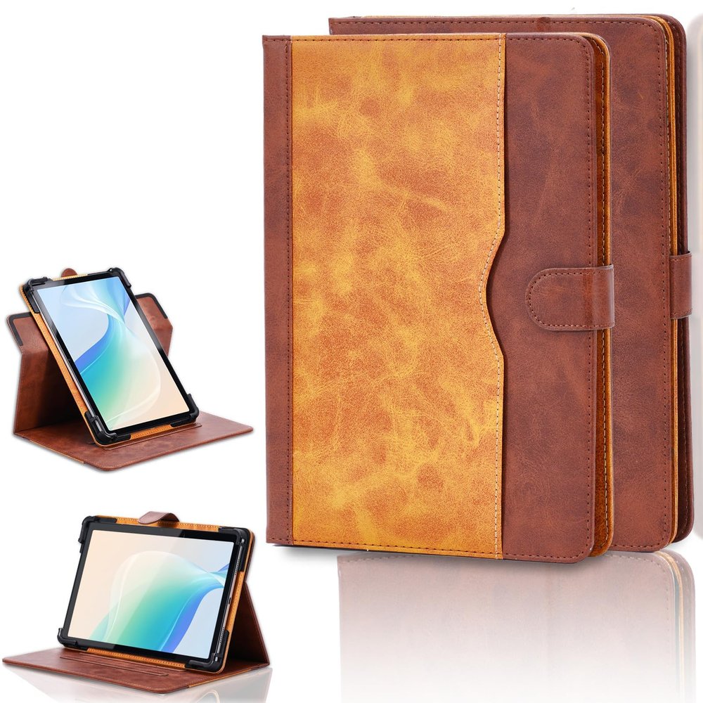 Case for Weelikeit P26w Tablet Case 360 Degree Rotation Multi-Viewing Angels PU Leather Stand Folio Cover Brown