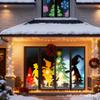 5ft x 9ft Holographic Rear Projection Screen, Portable Anti Crease Double Sided Window Projector Screen Hollusion Projection Material for Christmas Videos Hologram Film Night view 1