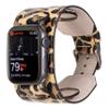 HARDISTON Cuff Watch Band Compatible with Apple 46mm for men & women, Handmade Genuine Leather, Compatible with iWatch Series 11 10 9 8 7 6 5 4 3 2 1 SE Ultra, Wristband, Large/Band-Leopard view 1