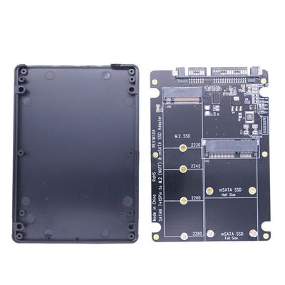 2 in 1 M.2 NGFF B-Key & mSATA SSD To SATA 3.0 Adapter Converter Case Enclosure