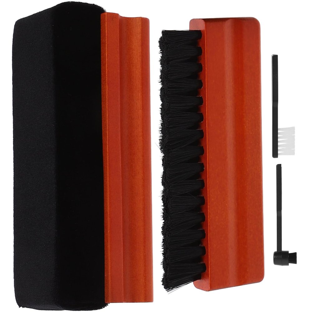 VILLCASE 1Set Vinyl Record Player Cleaning Kit Set with Brushes Turntable Cleaning Brush and Dust for Deep Cleaning CD and Record Players