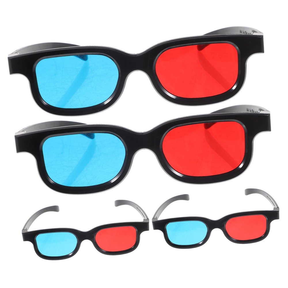 CONGARTENO 4Pcs Glasses for Movies Lightweight and Viewing Glasses for Distortion Experience Phones Tvs and Projectors