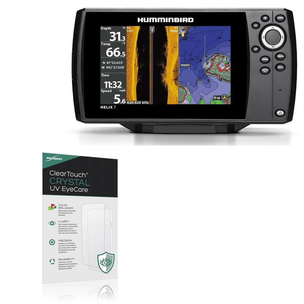 BoxWave Screen Protector Compatible with Humminbird Helix 7 Chirp GPS G2N - ClearTouch Crystal Anti-UV EyeCare (2-Pack), Filters Out Harmful Blue Light Reduce Fatigue