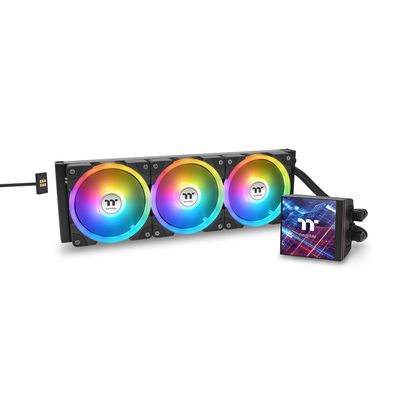 MAGFloe 420 Ultra CPU Liquid Cooler/Intel&AMD Compatible/ 3x140mm 500~2000rpm SWAFAN EX/ 420mm Radiator/MAGForce 2.0/3.95" Square LCD/Swappable Fan Blades/Black/CL-W451-PL14SW-A
