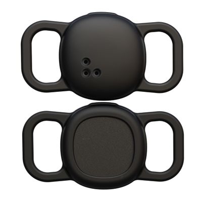 [2 Pack] Cat Collar Holder for Tile Life360 Sticker (2024) Tracker, Lightweight & Durable Flexible Anti-Lost Silicone Protective Cover for Dog & Pet Necklace Accessories, Fits 0.6-1.1" Width,Black