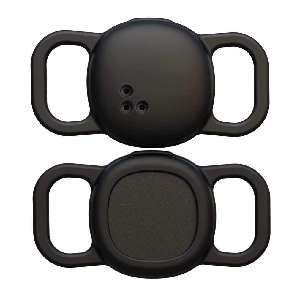 [2 Pack] Cat Collar Holder for Tile Life360 Sticker (2024) Tracker, Lightweight & Durable Flexible Anti-Lost Silicone Protective Cover for Dog & Pet Necklace Accessories, Fits 0.6-1.1" Width,Black