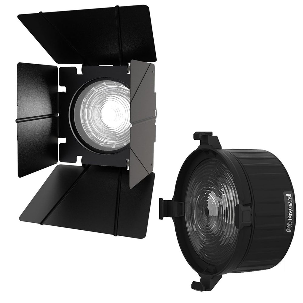 Aputure F10 10" Glass Fresnel Lens Modifier, Bowens Mount, Bundle with 10" Barndoors