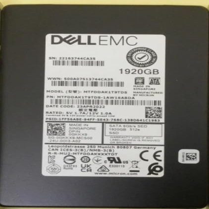 GKKX9 5300 PRO MTFDDAK1T9TDS-1AW16ABDA 1.92TB 6Gbps eTLC Read Intensive Enterprise SATA Solid State Drive SSD