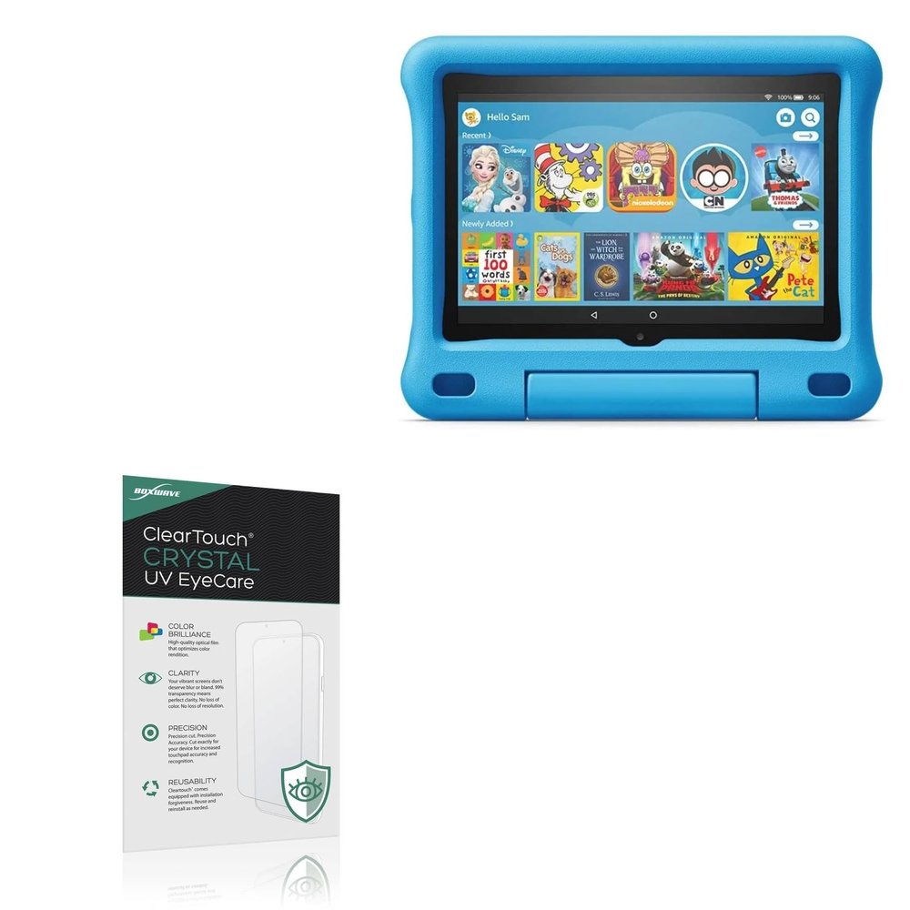 BoxWave Screen Protector Compatible with Amazon Fire HD 8 Kids Edition (10th Gen 2020) - ClearTouch Crystal Anti-UV EyeCare (2-Pack), Filters Out Harmful Blue Light Reduce Fatigue