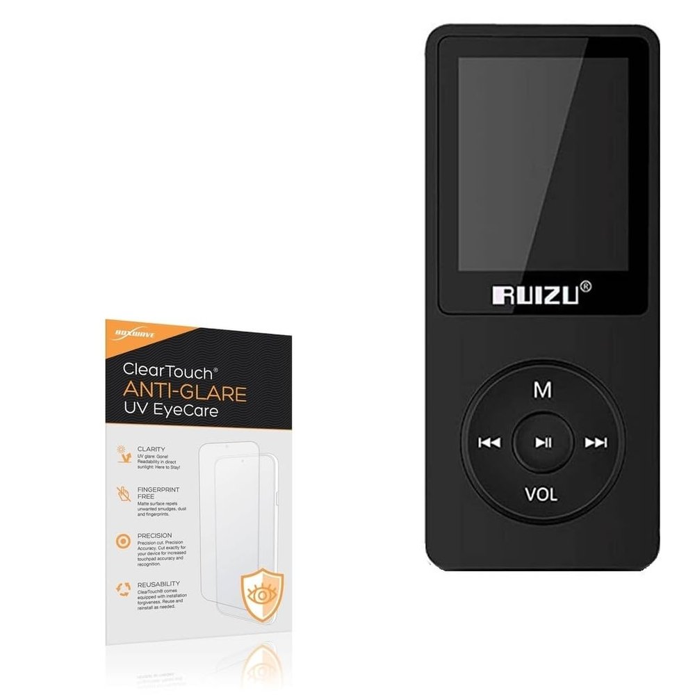 BoxWave Screen Protector Compatible With RUIZU X02 Bluetooth MP3 Player - ClearTouch Anti-Glare Anti-UV EyeCare (2-Pack), Filters out Harmful Blue Light Reduce Fatigue