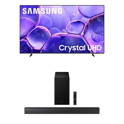 Samsung 65-Inch Class Crystal UHD U8000F 4K Smart TV (2025 Model) Endless Free Content, Crystal Processor 4K B-Series Soundbar HW-B630F 3.1 ch DTS Virtual:X Soundbar (2025 Model)
