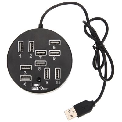 Yardenfun 10-Port USB Hub Adapter for Laptops USB 2.0 Splitter Extension Cable for Easy Data Transfer Compatible and Printers