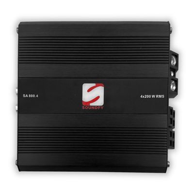 Soundfy 4-Channel Digital Car Audio Amplifier, Compact Class D Multi-Channel Amp with Crossover & MOSFET Power Supply, Full-Range Sound Quality (800 Watt)
