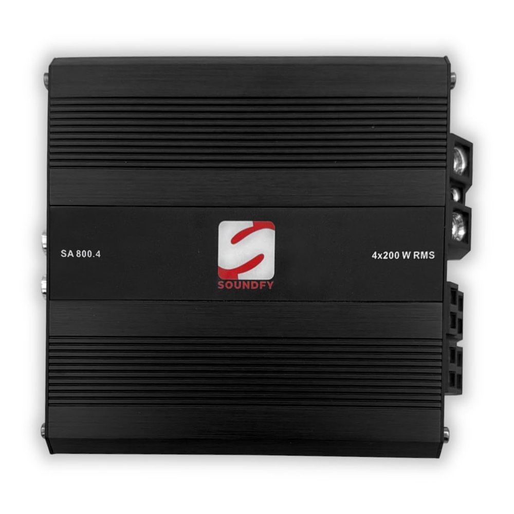Soundfy 4-Channel Digital Car Audio Amplifier, Compact Class D Multi-Channel Amp with Crossover & MOSFET Power Supply, Full-Range Sound Quality (800 Watt)