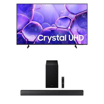Samsung 58-Inch Class Crystal UHD U8000F 4K Smart TV (2025 Model) Endless Free Content, Crystal Processor 4K B-Series Soundbar HW-B630F 3.1 ch DTS Virtual:X Soundbar (2025 Model)