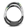TK2768 - IP Light Black (IP Gun) Stainless Steel Ring with Top Grade Crystal in Multi Color, Size 10 view 3