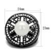 TK2771 - IP Light Black (IP Gun) Stainless Steel Ring with Synthetic Pearl in White, Size 9 view 2