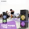 Audiobox ABX-8080R Bluetooth Party Speaker with Dual 8" Woofers, Wooden Cabinet, TWS Pairing, LED Lights, 2 Wireless Microphones, USB/microSD/AUX, Rechargeable view 4
