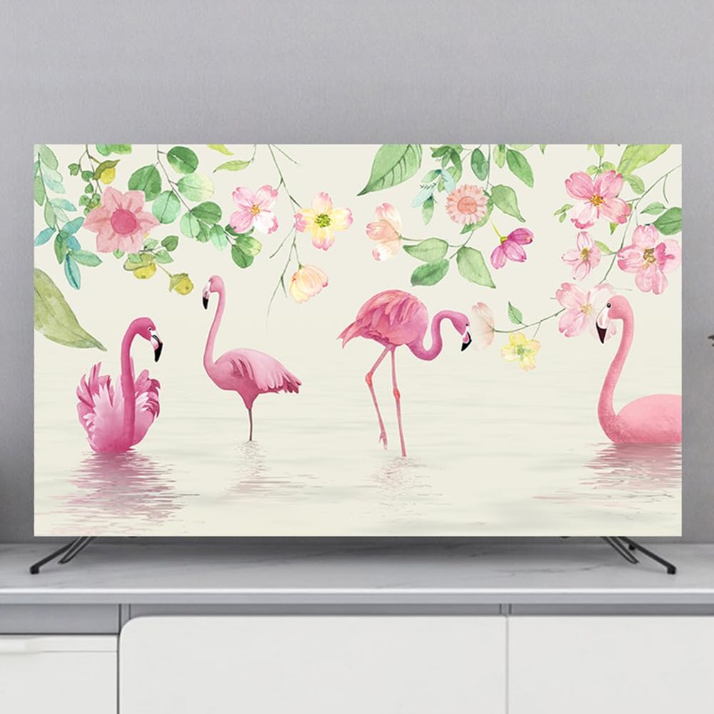 LDLCYCN P,65in, TV Dust Cover TV Cover Decorative TV Screen Dust Cover Universal Television Cover Stretch TV Screen Protection Cover with Elastic Band TV Protector Cover Washable