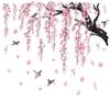 Large Pink Flower Wall Stickers, 47"x71" Removable DIY Romantic Cherry Blossom Tree Wall Murals Peel and Stick 3D Wall Art Stickers Home Decor for Gilrs Bedroom Nursery Rooms Living Room view 1