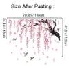 Large Pink Flower Wall Stickers, 47"x71" Removable DIY Romantic Cherry Blossom Tree Wall Murals Peel and Stick 3D Wall Art Stickers Home Decor for Gilrs Bedroom Nursery Rooms Living Room view 2
