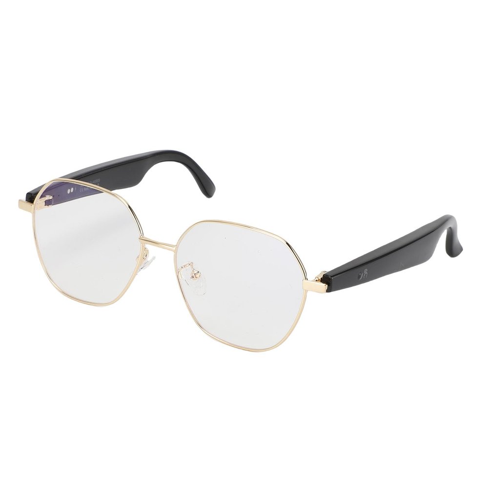 Yoidesu Smart Translator Glasses AI Translation Glasses Real Time Voice Translator 163 Languages Anti Blue Light Lens Lightweight Metal TR Frame for Travel Music Calls