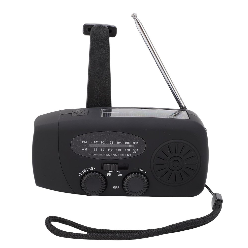 Yoidesu Hand Crank Survival Emergency Solar Radio with 2000mAh USB Charger 3 LED Flashlight AM FM NOAA Weather Radio for Camping Power Outages