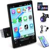 10.4 inch Single Din Car Stereo Wireless CarPlay Android Auto Mirror Link, Rimoody Rotational 2.5D Touch Screen 1280x800 Car Radio with BT FM/RDS/EQ USB/AUX/TF/SWC/MIC Car Audio Receiver Backup Camera view 1
