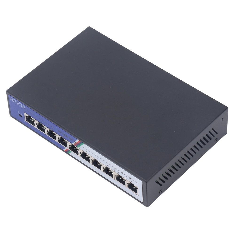 Jauarta 10 Port Ethernet Switch, 2Gbps Unmanaged Network Switch with 8 x 10 100 Base TX Ports and 4KV Protection for Computers, Printers, Smart TVs (US Plug 100-240v)