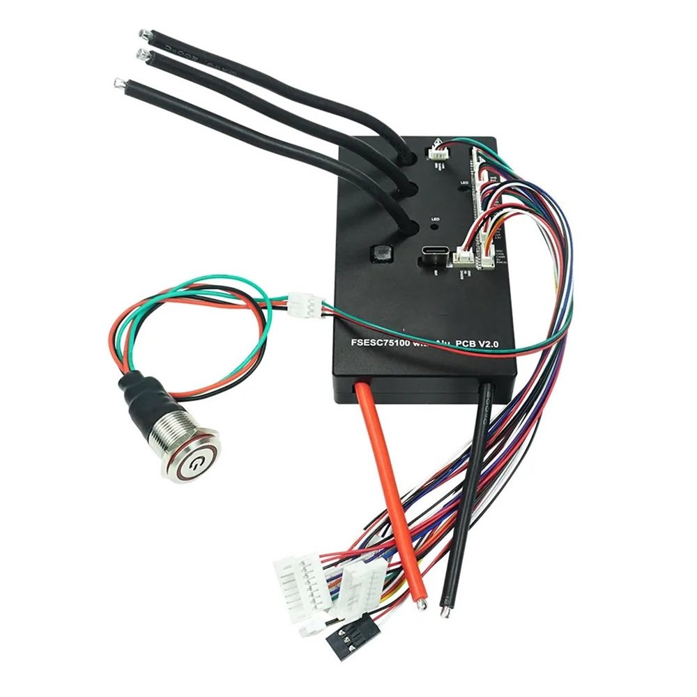 75100 V2.0 with Aluminum PCB with Power Key Switch Button Based on VESC for Electric Skateboard/Scooter/Ebike(with Power Button)