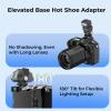 Hot Shoe Extender Standard Hot Shoe Riser Adapter for Godox IM30 IM20 Mini Flash, Raises Flash Height to Reduce Lens Shadow, for Ulanzi SL01, for Mealight F1, for Viltrox Z1, for Zeniko ZF04 ZF08 view 4