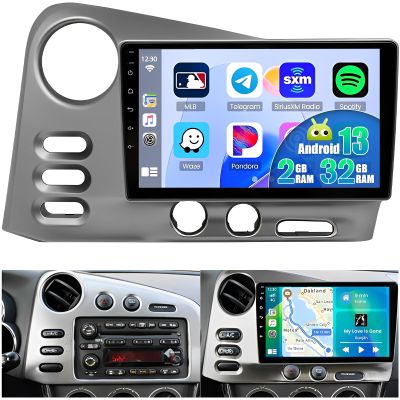 9'' Touch Screen Radio for Toyota Matrix 2003-2004 & Pontiac Vibe 2003-2008 with Wireless Carplay Android Auto, Android Car Stereo Bluetooth WiFi GPS FM Radio SWC Backup Cam 2+32G