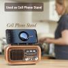 Cocoarm Retro Radio Retro FM Radio Speaker Vintage with Solar Panel USB Load 2xD Batteries for Camping Outdoor at Home (Gold) view 4