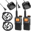 QUANSHENG Radio Long Range Handheld NOAA Weather Receiver Rechargeable Walkie Talkies, USB-C Charging for Camping Hunting Survival Gear, Durable Design, VOX, Headset for Hotel Security Job Site view 1