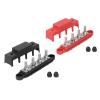 Acouto 2Pcs M8 Power Distribution Block - 4 Terminal Bus Bar for DC 48V 250A - Ideal for Automobile, Boat, RV view 2