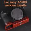 Camera cage Base Wood Hand Grip Holder, for Sony A6700 Camera, Solid Wood Red Sandalwood Handle Base Ebony Rosewood Grip (Gray) view 2