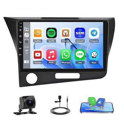 4G+64G 9inch Car Stereo Radio for Honda CRZ 2010-2016, Android 14 Touch Screen Radio with Wireless CarPlay & Android Auto,GPS Navigation,WiFi,Bluetooth5.0, 32EQ,SWC,Mirror Link,AHD Backup Camera Mic
