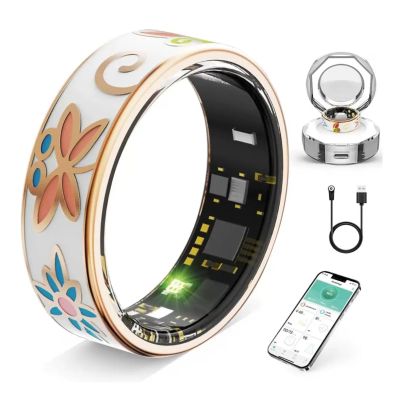 FEISWU Smart Ring Health Tracker,Ultra-Thin AI Smart Ring,No Subscription, Fitness/Sleep/Stress/Step Counting for Women&Men, IP68 Waterproof, iOS & Android Compatible (10#19.8mm)