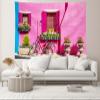 CHNYWORK 10x10ft Italian Pink House Backdrop European Italy Street Venice Island Blooming Flowers Red Bike Background Europe Italy Travel Birthday Wedding Party Decor Banner Photo Booth Props view 4