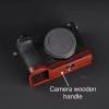 Camera cage Base Wood Hand Grip Holder, for Sony A6700 Camera, Solid Wood Red Sandalwood Handle Base Ebony Rosewood Grip (red) view 2