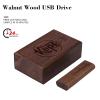Custom Wood USB Flash Drive with Exquisite Linen Bag, Wedding Thumb Drive with Box, Personalized Wood USB Stick, Engraving/Printing Your Logo & Text for Graduation/Company/Photography (64GB 100Pcs) view 2