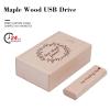 Custom Wood USB Flash Drive with Exquisite Linen Bag, Wedding Thumb Drive with Box, Personalized Wood USB Stick, Engraving/Printing Your Logo & Text for Graduation/Company/Photography (64GB 100Pcs) view 3