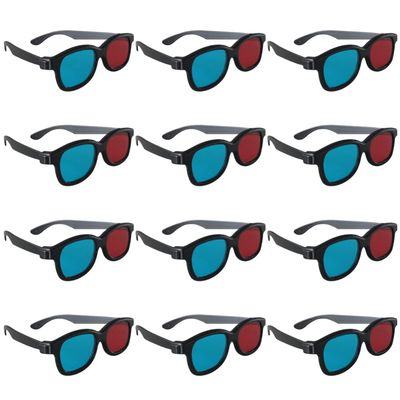 Beaupretty Portable 3D Glasses with Red Blue Anaglyph Lenses Lightweight Frame for Home Cinema Movie Viewing and Video Games