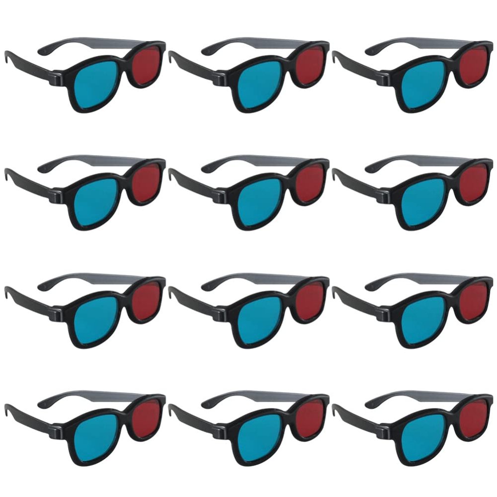Beaupretty Portable 3D Glasses with Red Blue Anaglyph Lenses Lightweight Frame for Home Cinema Movie Viewing and Video Games