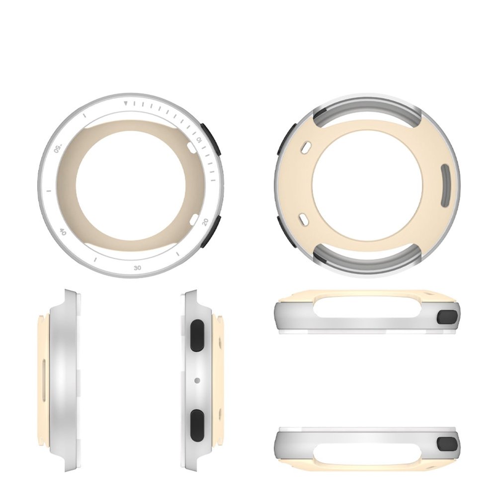 2 in 1 HXFRTYU Metal Case for Amazfit Active 2 Smartwatch 44mm, Stainless Steel Bezel & TPU Back Cover, Rugged Shockproof Protective Bumper for Amazfit Active 2 (Silver)
