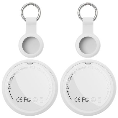 Air Smart Tracker Tags-2 Pack - GPS Tracker Bluetooth Key Finder Compatible with Apple Find My (iOS Only) with Silicone Case, IP68 Waterproof, 100dB Loud Beep for Bike, Wallets, Luggages, Bags
