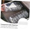OKUMEYR Transparent Cable Management Box Compartment Wire Organizer with Lid for Cords Charging Cables and School Supplies Neat Storage for Jewelry and Cosmetics view 4