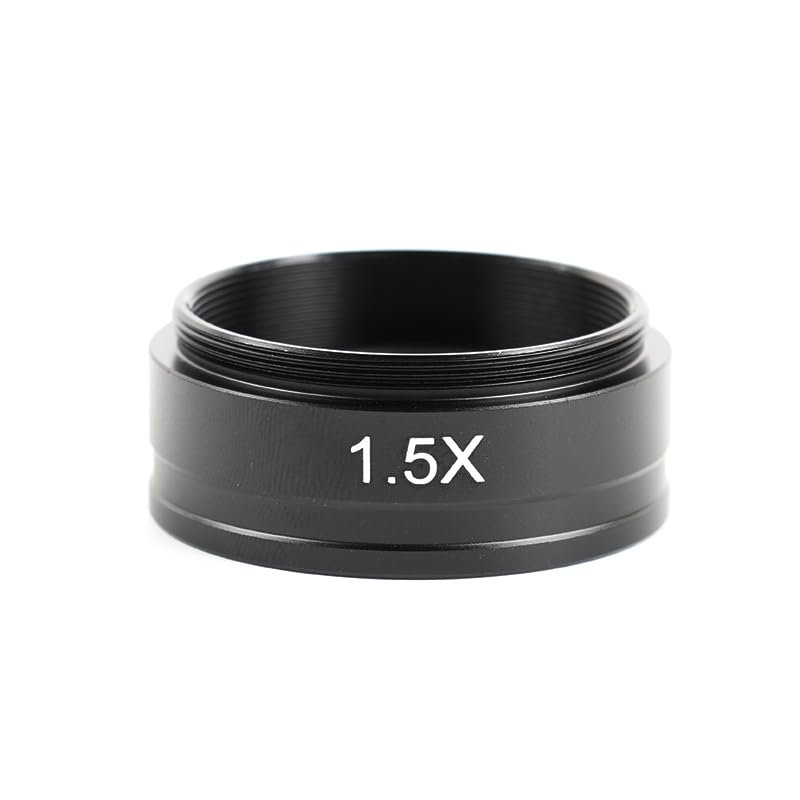1pc 0.5X 1.5X Objective Barlow Objective Lens M42 Threaded Interface for 180X 200X 300X 500X Industrial Microscope Camera Lens(1.5X)
