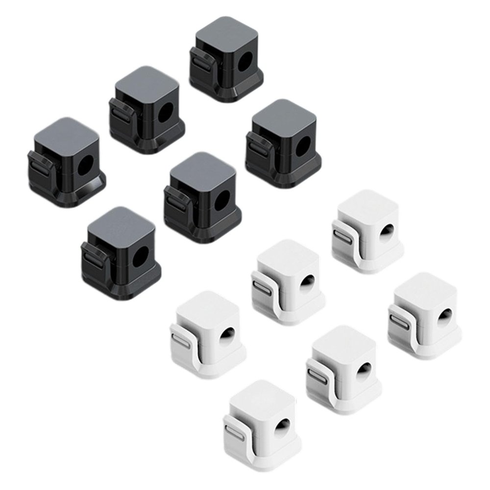 Cable Organizer for Desk, 6 Self-adhesive Cable Clips with Stylish Design, Great for USB Power Cord Management and Computer, Nightstand and Space Organization