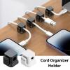 Cable Organizer for Desk, 6 Self-adhesive Cable Clips with Stylish Design, Great for USB Power Cord Management and Computer, Nightstand and Space Organization view 2